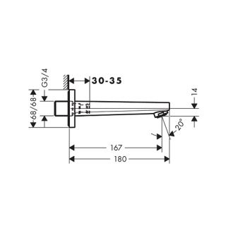 Излив для ванны Hansgrohe Metropol 32542000
